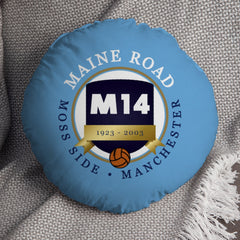 Manchester Blue Maine Road - Football Legends - Circle Cushion 14inch