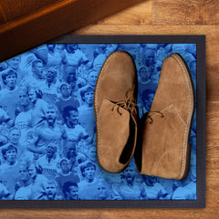 Manchester Blue Montage - Retro Door Mat - 60cm x 40cm