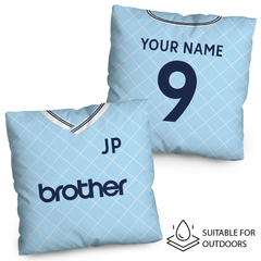 Manchester Blue Retro -1988 Home Shirt - 45cm or 61cm Retro Showerproof Outdoor Cushion