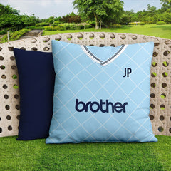 Manchester Blue Retro -1988 Home Shirt - 45cm or 61cm Retro Showerproof Outdoor Cushion