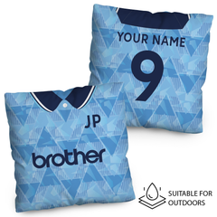 Manchester Blue Retro - 1989 Home Shirt - 45cm or 61cm Retro Showerproof Outdoor Cushion