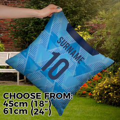 Manchester Blue Retro - 1989 Home Shirt - 45cm or 61cm Retro Showerproof Outdoor Cushion