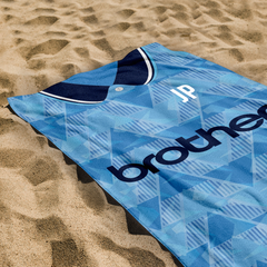 Manchester Blue Retro - 1989 Home Shirt - Personalised Lightweight, Microfibre Retro Beach Towel - 150cm x 75cm