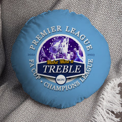 Manchester Blue Treble - Football Legends - Circle Cushion 14inch