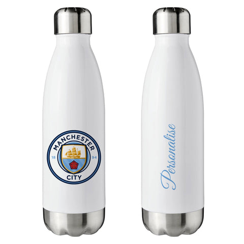 Manchester City FC Crest Insulated Water Bottle - White