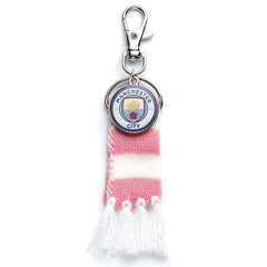 Manchester City FC Pink Bar Scarf Bag Charm