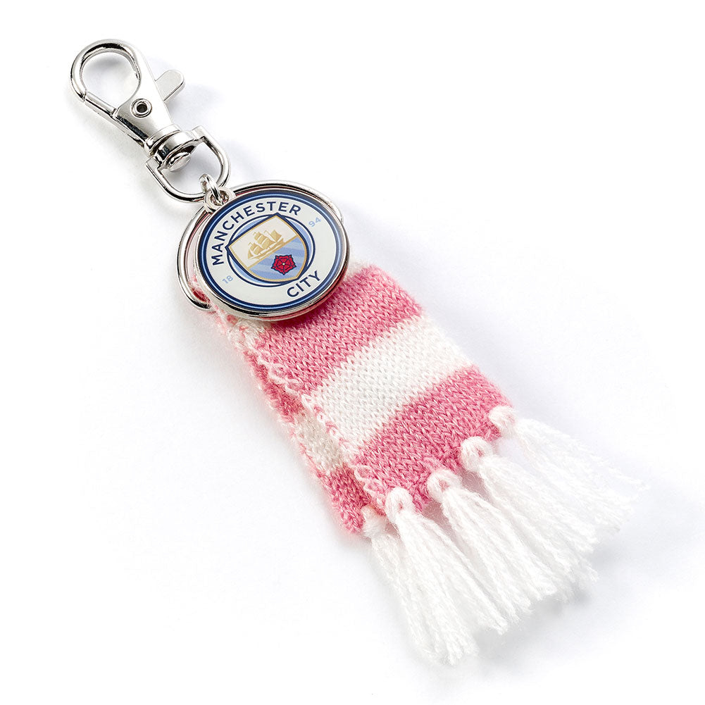 Manchester City FC Pink Bar Scarf Bag Charm