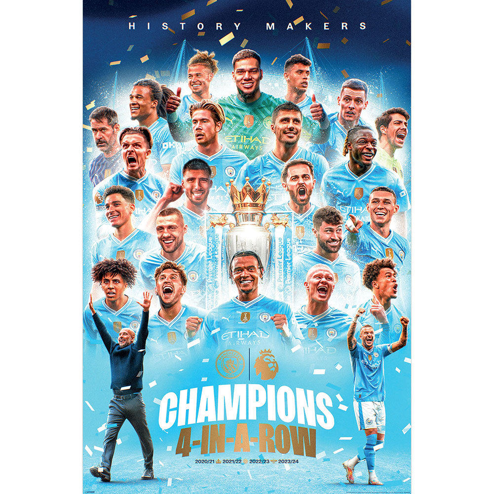 Manchester City FC Premier league Champions Poster 194