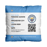 Manchester City Personalised Cushion - Fans Ticket (18 inches)
