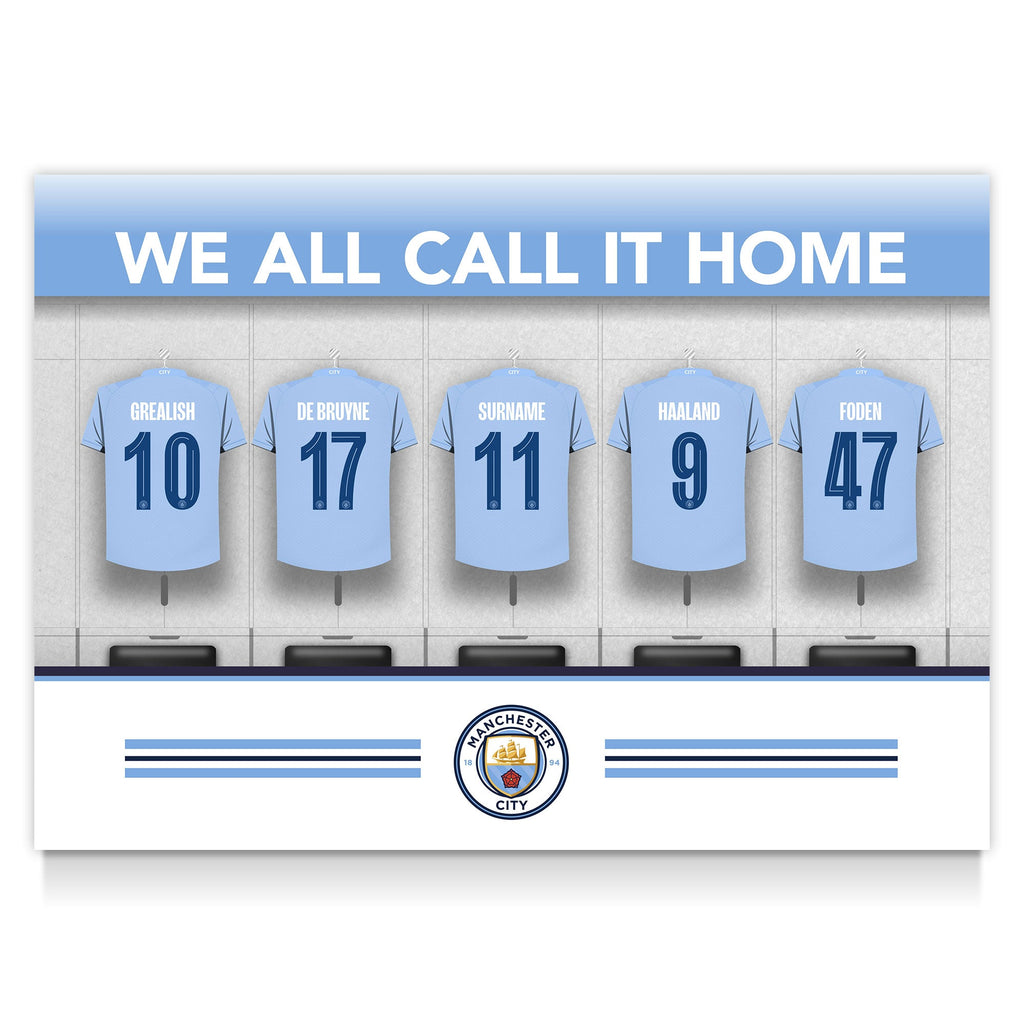 Manchester City Personalised Poster - Dressing Room