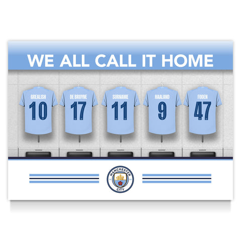 Manchester City Personalised Poster - Dressing Room
