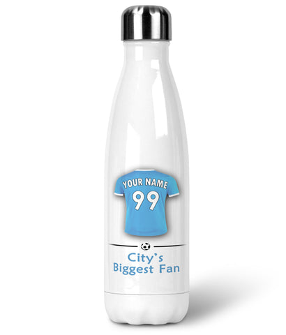 Manchester City Personalised Stainless Steel Insulated Water Bottle 500ml