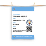 Manchester City Tea Towel - Personalised (Fans Ticket Design)