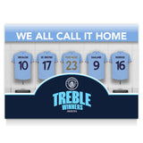 Manchester City Treble 2023 Personalised Poster - Dressing Room
