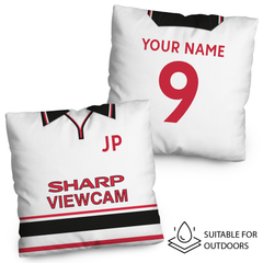 Manchester Red - 1999 Away Shirt - 45cm or 61cm Retro Showerproof Outdoor Cushion