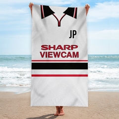 Manchester Red - 1999 - Away Shirt - Personalised Lightweight, Microfibre Retro Beach Towel - 150cm x 75cm