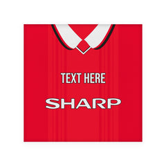 Manchester Red 1999 Home Shirt - Personalised Drink Coaster - Square Or Circle