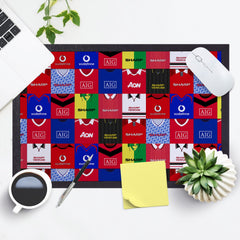 Manchester Red Kit Montage - Retro Door Mat - 60cm x 40cm