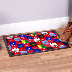 Manchester Red Kit Montage - Retro Door Mat - 60cm x 40cm