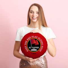 Manchester Red Red Flag - Football Legends - Circle Cushion 14inch