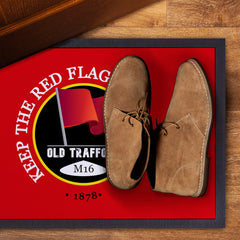 Manchester Red Red Flag  - Football Legends - Door Mat -60cm X 40cm