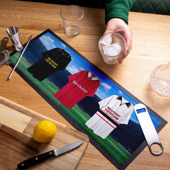Manchester Red Retro Retro Hanging Football Shirts - Personalised Bar Runner
