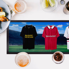 Manchester Red Retro Retro Hanging Football Shirts - Personalised Bar Runner