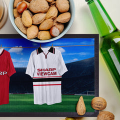 Manchester Red Retro Retro Hanging Football Shirts - Personalised Bar Runner