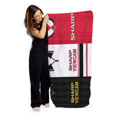 Manchester Red Three Shirt Design - Personalised Lightweight, Microfibre Retro Beach Towel - 150cm x 75cm