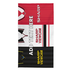 Manchester Red Three Shirt Design - Personalised Lightweight, Microfibre Retro Beach Towel - 150cm x 75cm