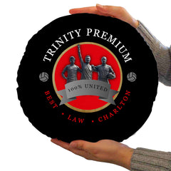 Manchester Red Trinity - Football Legends - Circle Cushion 14inch