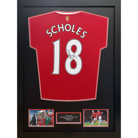 Manchester United FC Scholes Signed Shirt (Framed)