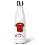 Manchester United Personalised Stainless Steel Insulated Water Bottle 500ml