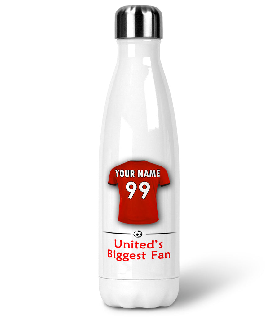 Manchester United Personalised Stainless Steel Insulated Water Bottle 500ml