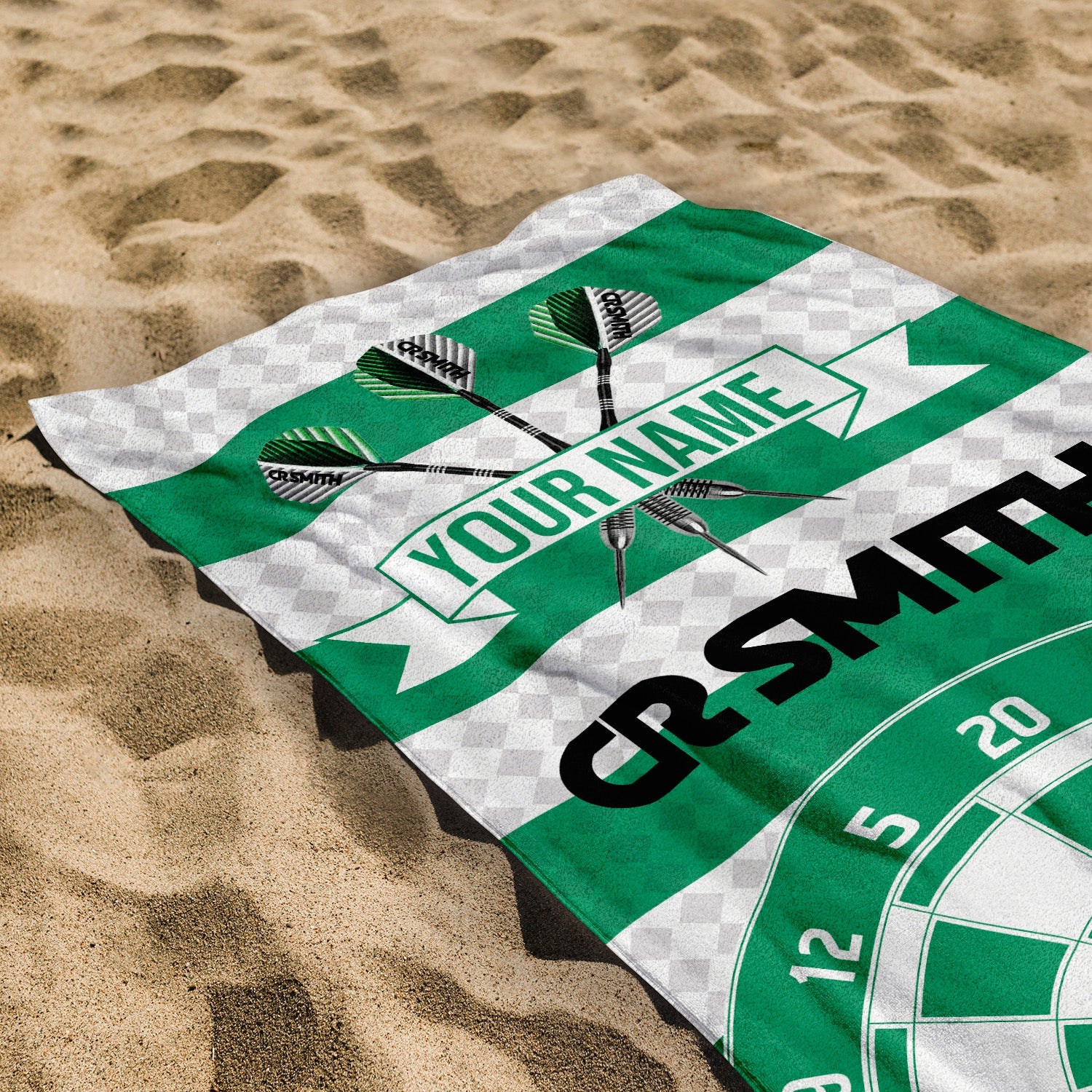 Darts - The Celtic - 1988 Home - Personalised Lightweight, Microfibre Retro Beach Towel - 150cm x 75cm