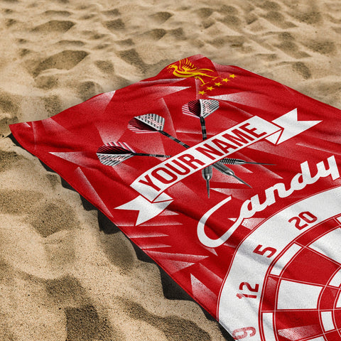Darts Liverpool - 1989 Home - Personalised Lightweight, Microfibre Retro Beach Towel - 150cm x 75cm