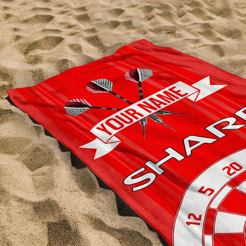 Darts Manchester Red Retro - 1999 Home - Personalised Lightweight, Microfibre Retro Beach Towel - 150cm x 75cm