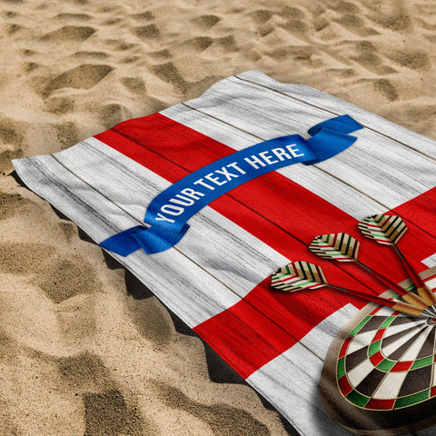 St George Darts towel - Personalised Lightweight, Microfibre Retro Beach Towel - 150cm x 75cm
