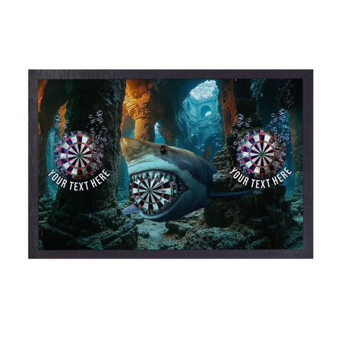 Darts Shark - Personalised Door Mat - 60cm x 40cm