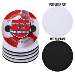 Middlesbrough Everywhere - Football Coaster - Square Or Circle