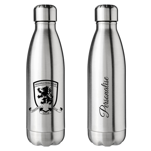 Middlesbrough FC Crest Silver Insulated Water Bottle
