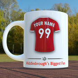 Middlesbrough Mug Personalised Custom Made Football Supporters Cup