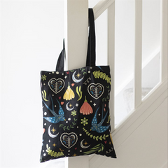 Midnight Bloom Polycotton Tote Bag