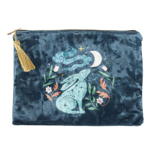 Midnight Hare Velvet Makeup Bag