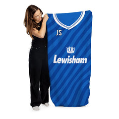 Millwall-- 1987 Home Shirt - Personalised Lightweight, Microfibre Retro Beach Towel - 150cm x 75cm