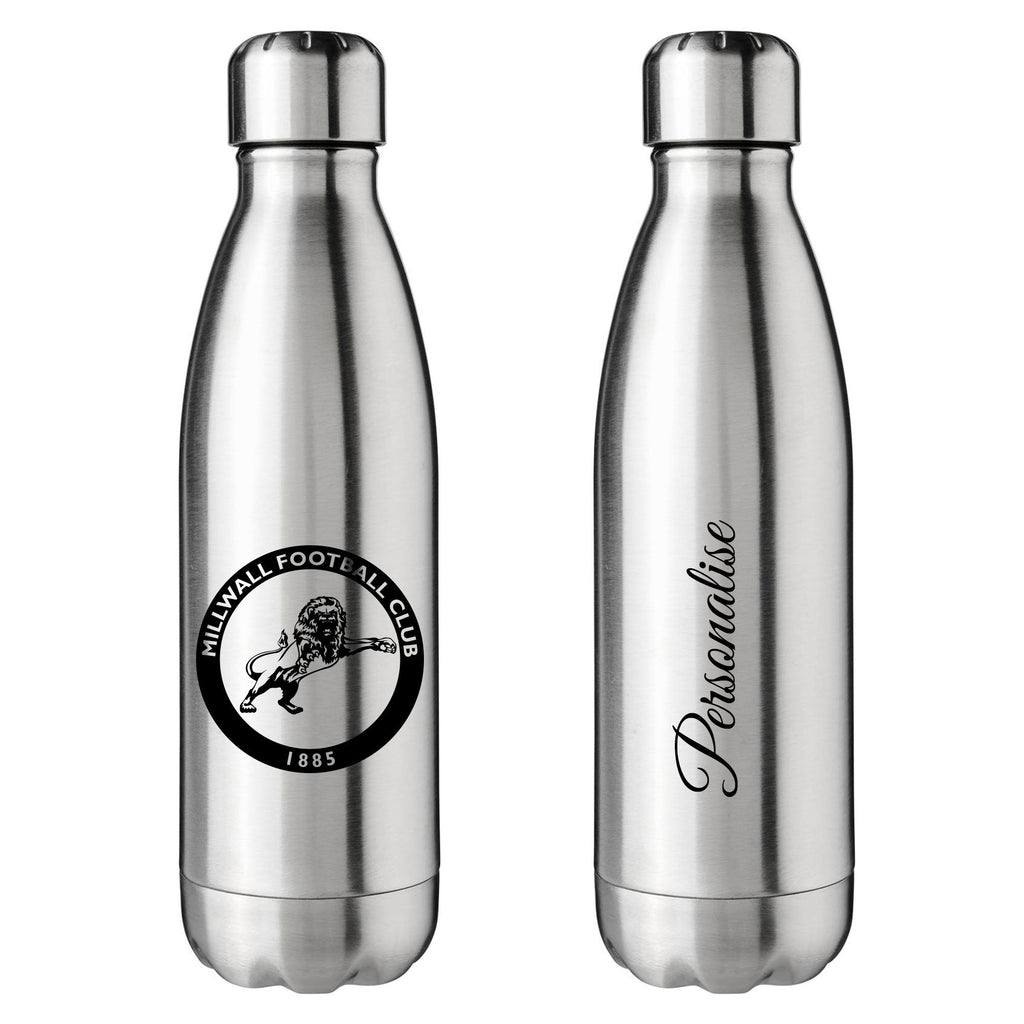 Millwall FC Crest Silver Insulated Water Bottle