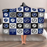 Millwall Personalised Adult Hooded Fleece Blanket - Chequered