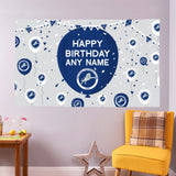 Millwall Personalised Birthday Banner (5ft x 3ft, Balloons Design)