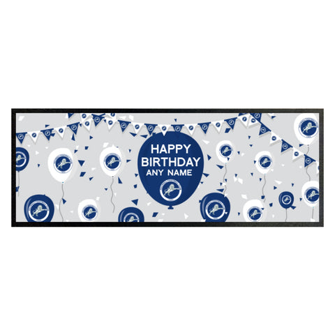 Millwall Personalised Birthday Bar Runner (Balloons Design)