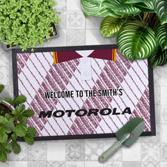 Motherwell 1992 Away Shirt - Personalised Retro Door Mat - 60cm x 40cm